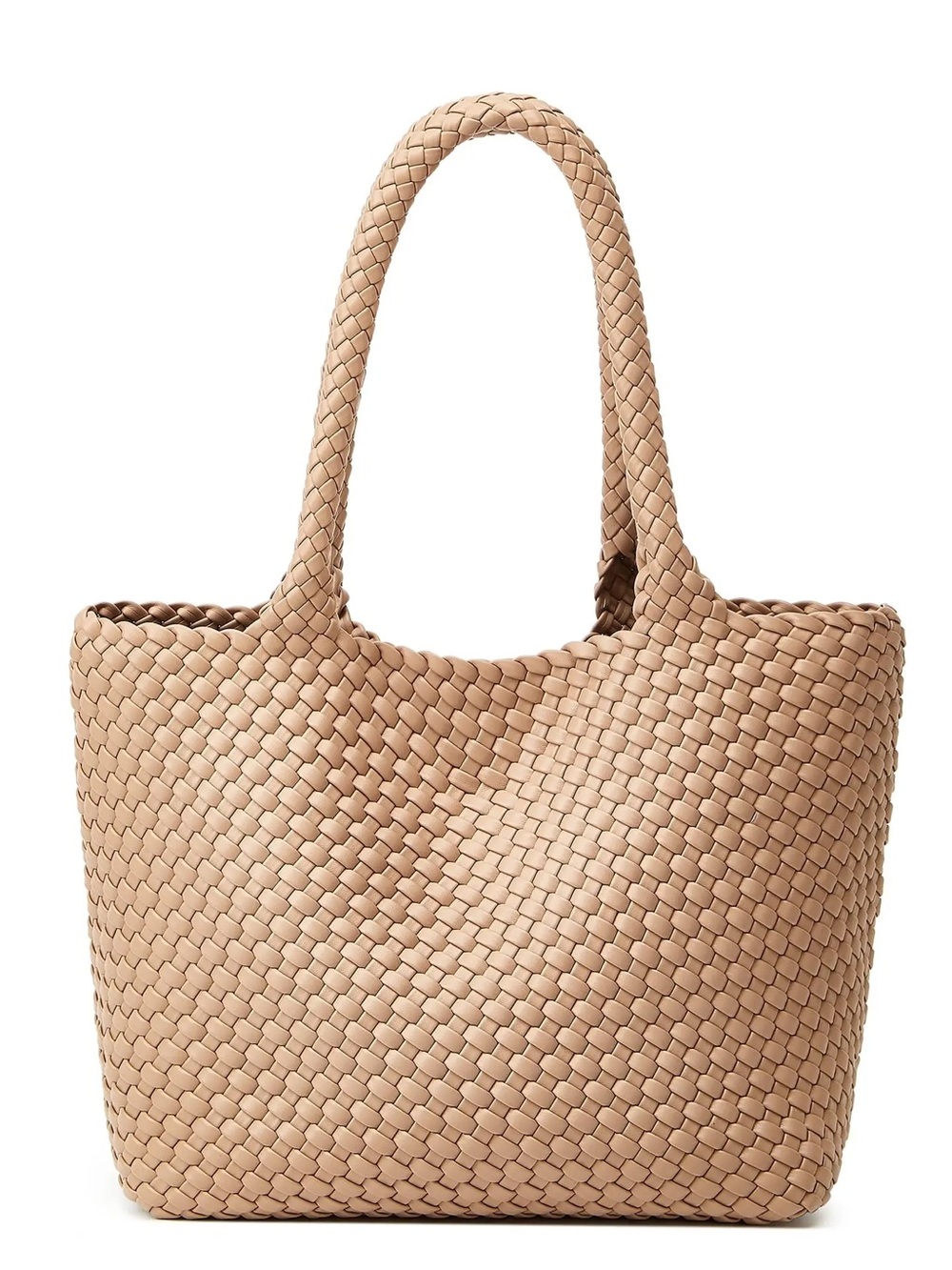 Woven Tote Bag and clutch Light Tan - Stylish Everyday Carry